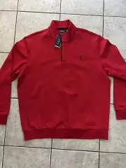 Polo Ralph Lauren Sweater Mens XXL Red Performance 1/4 Snap Fleece Pullover NWT