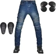 Men's Motorcycle Riding Pants Denim Jeans Protect Pads Equipment with Knee and Hip Armor Pads ​Detachable CE Armor Pads