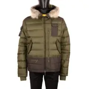 PARAJUMPERS Skijacke Daunenjacke Jacke SKIMASTER Pelz Military Grün Grau 08925