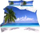 Bedding King Sea Beach Duvet Cover Ocean 3D Hawaiian Tropical Palm Tree Print