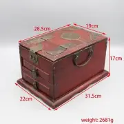 Mirror Box Chinese Antique Old Renovated Vanity Box Vanity Case Drawers Decor