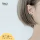 s925純銀黑色圓球耳釘耳棒女韓國簡約個性氣質百搭小耳環耳飾品1入