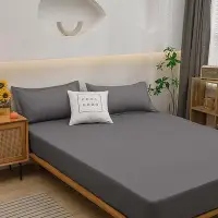 在飛比找Yahoo!奇摩拍賣優惠-床笠單件日式純色蘆薈棉防塵床罩全包床墊保護套防滑床墊罩