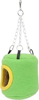 VICASKY Green Bucket Shaped Parrot Sleeping Bed Warm Cotton Nest for Small Pets Cozy Winter Nest with Hook for Parrots Budgies and Cockatiels Pet Supplies