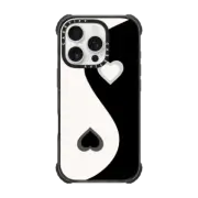 iPhone 16 Pro Ultra Impact Case MagSafe Compatible Heart Yin Yang - Black