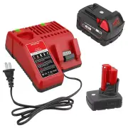 Banshee 5Ah Milwaukee M12 Battery + 5Ah M18 Battery + 2-Bay M12/M14/M18 Charger