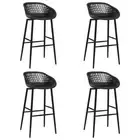 4x Black Bar Stools Set Kitchen Dining Counter Chairs Barstool Modern