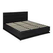 Costa Bed Frame, RBG Mattress Base with Gas Lift and Storage Space Black