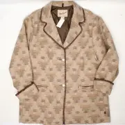 NWT Woolrich Coat Womens XL Beige Brown Southwest Aztec Woven Blanket Jacket USA