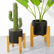 Plant Flower Pot with bamboo Stand Planter Holder Outdoor Indoor Display