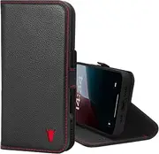 TORRO Leather Case Compatible with iPhone 16 Pro – Premium Leather Wallet Case with Kickstand and Card Slots (Compatible with Official MagSafe Chargers) - Black