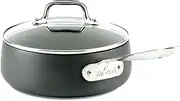 [All-Clad] E7852664 HA1 Hard Anodized Nonstick Dishwasher Safe PFOA Free Sauce Pan Cookware, 2.5-Quart, Black