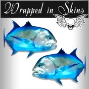 Giant Trevally Decals Fish Stickers Tackle Box RV Truck Trailer AFP-0017
