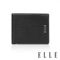 在飛比找森森購物網優惠-【ELLE HOMME】ELLE 格紋3卡側翻3窗格 皮夾/