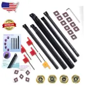Professional Internal Boring Bar Kit - 5 Holders & 10 Carbide Inserts Included
