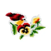 Crimson Bird Patch — Iron On Badge Embroidered Motif — Red Birds Patches Cute