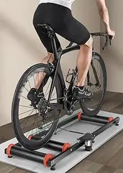 Indoor Bike Roller, 6061 Aluminum Alloy Bike Trainer, Indoor Exercise Bike Trainer, Foldable Indoor Aerobics Equipment, Folding Bicycle Rollers for Indoor Exercise, 150Kg Capacity