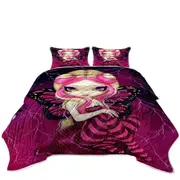 Pink Lightning Storm Clouds Blond Fairy Coverlet