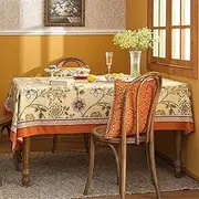 Pastoral Retro American Tablecloth Linen Fabric Coffee Table Cloth Rectangular Round Table (Size : 140 * 180cm)