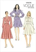 Vogue 9076 Misses' Gathered Dress with Bishop Sleeves Sewing Pattern, Size 14-16-18-20-22