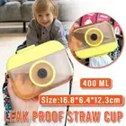 Plastic Camera Straw Mug Backpack Leak Proof Outdoor Travel Mug Hiking Camping