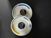 Corelle "Black" Pattern Salad Plates 2 Each. (E2)
