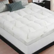 STARRY EUCALYPT Bamboo Fibre Pillowtop Mattress Topper Underlay Pad 9cm KS