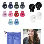 Round Plastic Cord Locks Spring Toggles Multicolor Craft Sewing Backpacks Straps