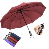 在飛比找momo購物網優惠-【LEBON】全自動收開十骨三折雨傘(自動傘 摺疊傘 抗風 