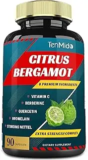 Citrus Bergamot Extract Capsules with VitaminC, Berberine, Quercetin, Bromelain, Echinacea, Black Pepper - 3 Months Supply, 90caps