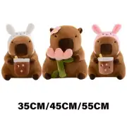 Stuffed Animals Capybara Toy Soft Toy Flower Figure for Girl Boy