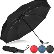 [NINEMAX] Travel Folding Umbrella - Windproof Compact Umbrella，Automatic Open Close UV Protection Umbrellas with 9 Strong Ribs