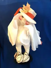 Annalee 18” Standing Halloween Ghost in Sheet Top Hat w Tags Poseable 1989 Fall