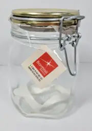 NWT Bormioli Rocco Fido Square 1L Jar Copper Lid White Gasket Italy Wired Bail