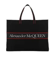 logo-jacquard canvas tote bag One size Black