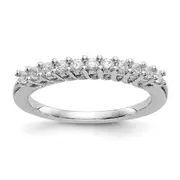 14K White Gold 11-Stone Real Diamond Band