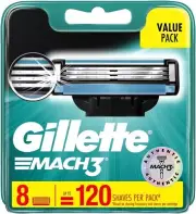 Gillette Mach3 Men's Razor Blade Refill Cartridges Pack of 8 NEW
