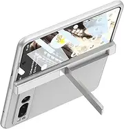 Case for Google Pixel Fold, Hinge Protection Back Cover with Kickstand, Screen Protector and Magnetic Adsorption Luxury Ultra Thin Case,Silver