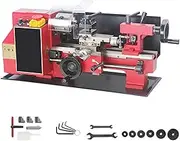C2-200 Mini Metal Lathe, 250W Precision Mini Lathe, 2500RPM Variable Speed, With 80mm Three-jaw Self-centering Chuck For Various Metal Turning