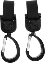 GARVALON 2 pcs Stroller Hooks with Rotatable Design for Hanging Diaper Bags Lightweight Stroller Accessories Easy to Install and Remove Stable System