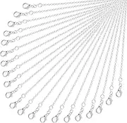 Necklace Chain Bulk, Cridoz 36 Pack Jewelry Chain Silver Plated Necklace Chains for Jewelry Making, 1.2 mm (24 Inches)