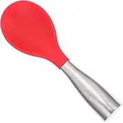 LABRIMP 1 PC Ergonomic Standable Rice Spoon with Stainless Steel Handle Non Stick Kitchen Utensil for Serving Rice Soup and Porridge Red