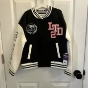 NWT Limited Too Girls Varsity Bomber Jacket Size Medium (10) , Black/ White