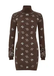 Amiri Bandana-jacquard Mini Jumper Dress - Brown - S (UK8-10 / S) S (UK8-10 / S)
