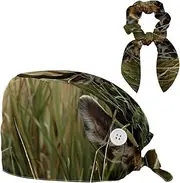 [YTYVAGT] Scrub Caps Women,Scrub Hats Suitable for Women,Wild Deer African Grasslands