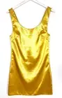 Unique21 satin scoop neck mini dress in gold size S