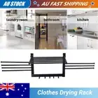 Bathroom Clothes Drying Rack Wall Mounted Swivel Towel Rack Hooks Swing Arms