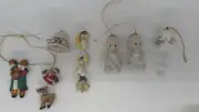 Vintage Christmas Ornament Lot – Angels, Santa, Snowmen (6pcs)