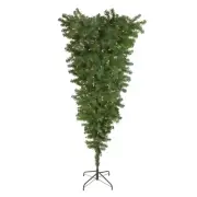Northlight 5.5' x 38" Upside Down Spruce Artificial Christmas Tree Clear Lights