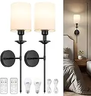 NookNova Battery Operated Wall Sconce Set of 2, Battery Powered Wall Sconces Rechargeable Wall Sconces Wall Decor Set of 2 Wall Lights for Bedroom Living Room